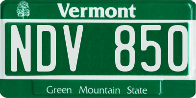 VT license plate NDV850