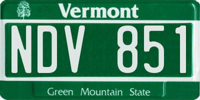 VT license plate NDV851