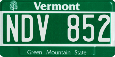VT license plate NDV852