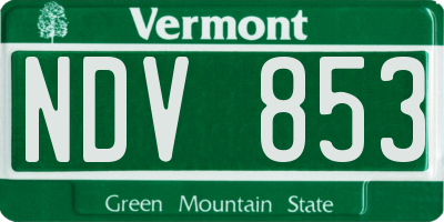 VT license plate NDV853