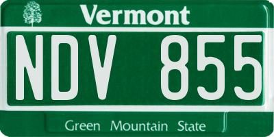 VT license plate NDV855