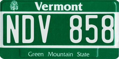 VT license plate NDV858