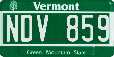 VT license plate NDV859