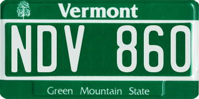 VT license plate NDV860