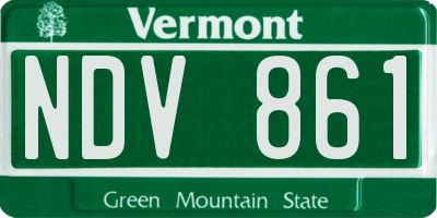 VT license plate NDV861