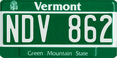 VT license plate NDV862