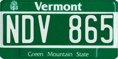 VT license plate NDV865