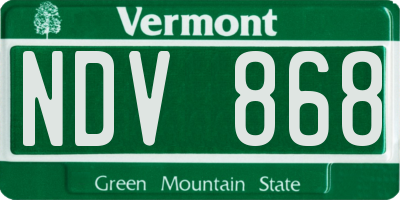 VT license plate NDV868