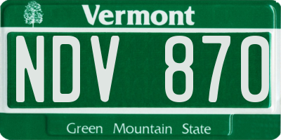 VT license plate NDV870