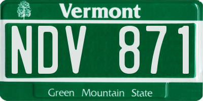 VT license plate NDV871