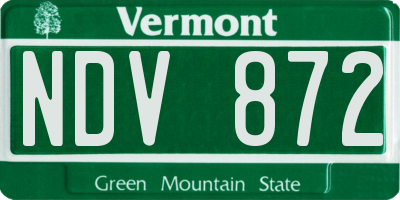 VT license plate NDV872