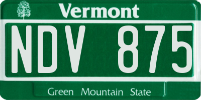 VT license plate NDV875