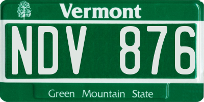 VT license plate NDV876