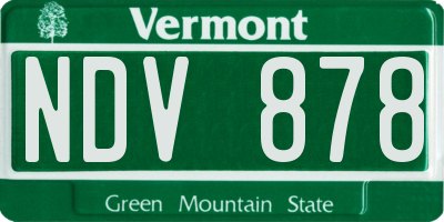 VT license plate NDV878