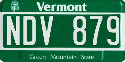VT license plate NDV879