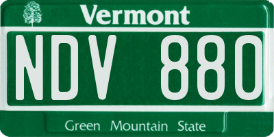 VT license plate NDV880