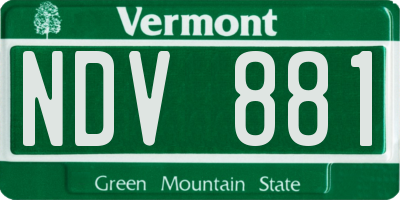 VT license plate NDV881