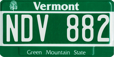VT license plate NDV882
