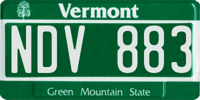 VT license plate NDV883