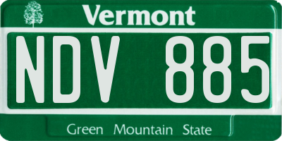 VT license plate NDV885