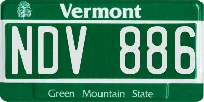 VT license plate NDV886