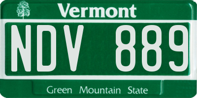 VT license plate NDV889