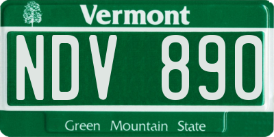 VT license plate NDV890