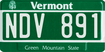 VT license plate NDV891