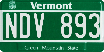 VT license plate NDV893