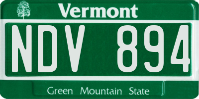 VT license plate NDV894