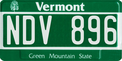 VT license plate NDV896