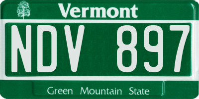 VT license plate NDV897