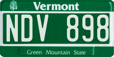 VT license plate NDV898
