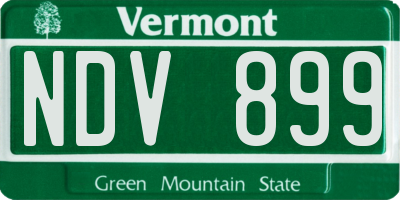 VT license plate NDV899