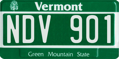 VT license plate NDV901