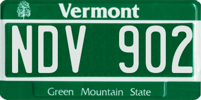 VT license plate NDV902