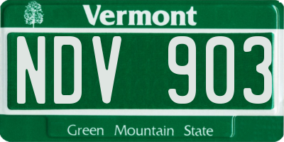 VT license plate NDV903