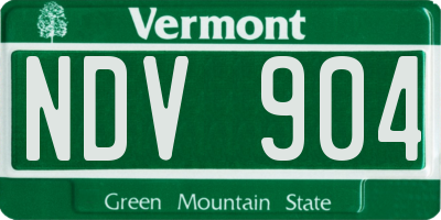 VT license plate NDV904