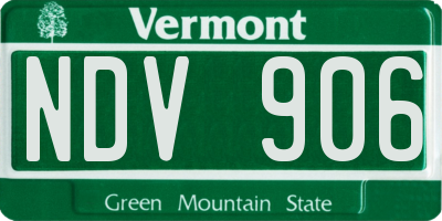 VT license plate NDV906