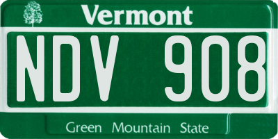 VT license plate NDV908