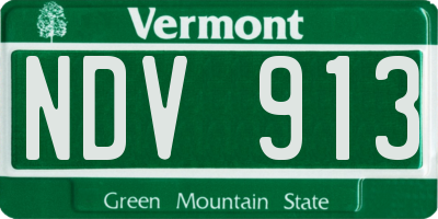 VT license plate NDV913
