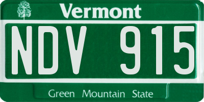 VT license plate NDV915