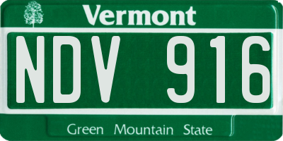 VT license plate NDV916