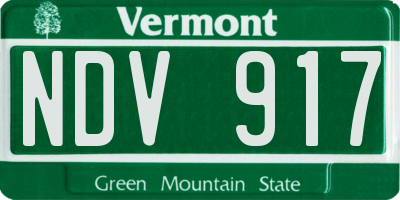 VT license plate NDV917