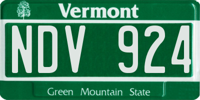 VT license plate NDV924