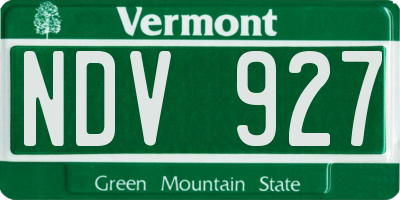 VT license plate NDV927