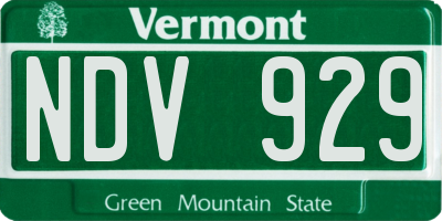 VT license plate NDV929