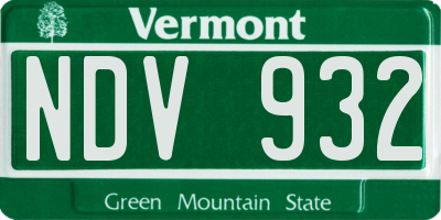 VT license plate NDV932
