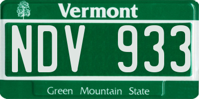 VT license plate NDV933