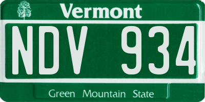VT license plate NDV934